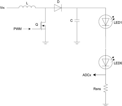 Figure 6. Boost topology for LED driving.